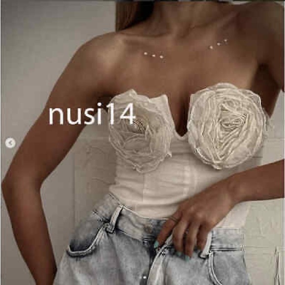 Zara White Strapless Crop Top - Picture 14 of 16